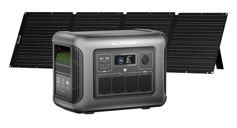 ALLPOWERS R1500 LITE power station bundled with a 200W foldable solar panel