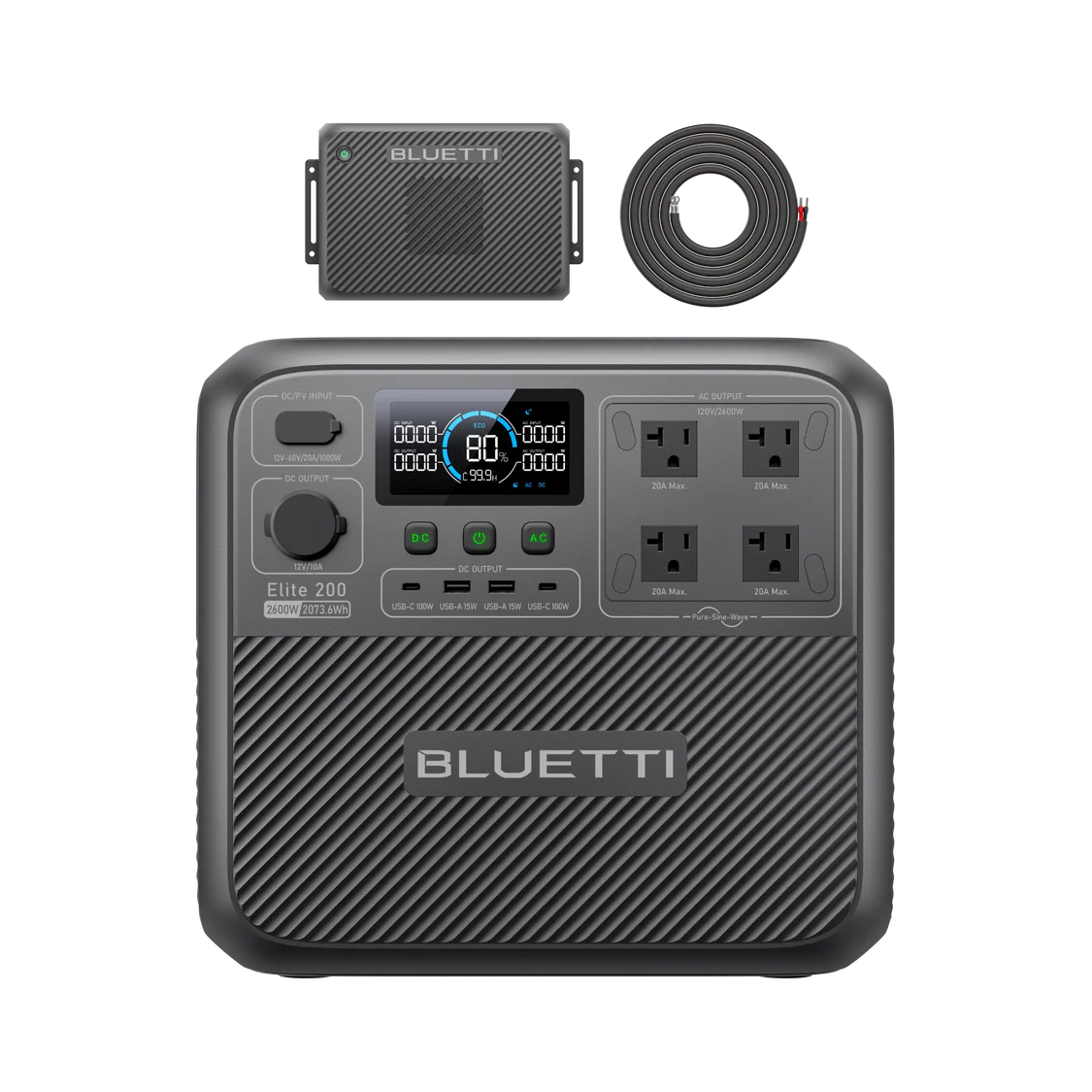 BLUETTI Elite 200 V2 portable power station with Charger 2, 2,073.6Wh