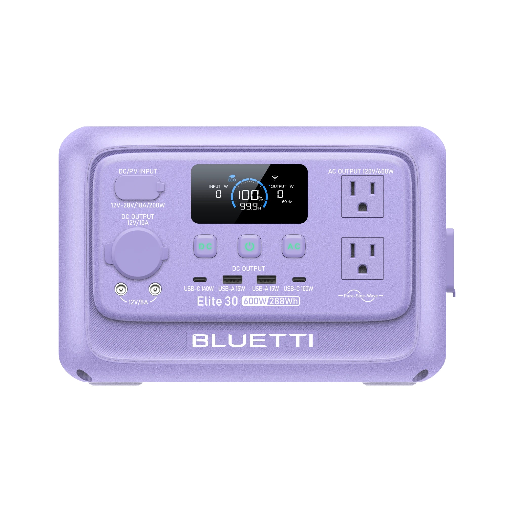 BLUETTI Elite 30 V2 portable power station, 288Wh, Twilight Glow Purple