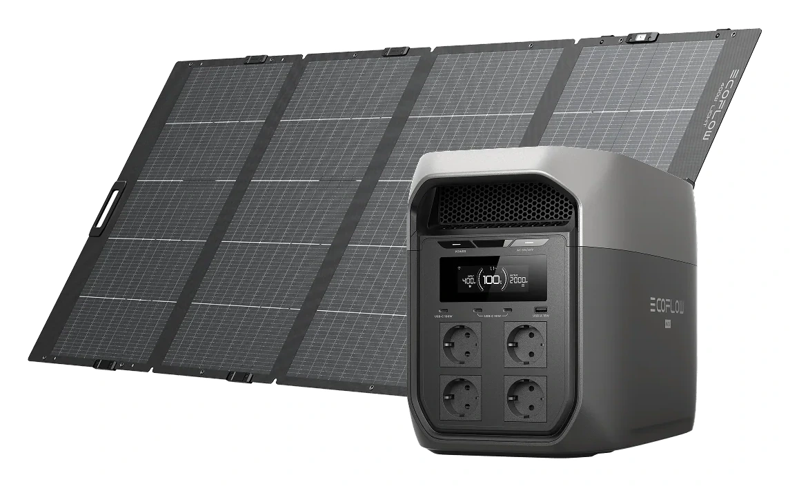 EcoFlow DELTA 3 Max Solar Generator kit with 400W bifacial solar panel