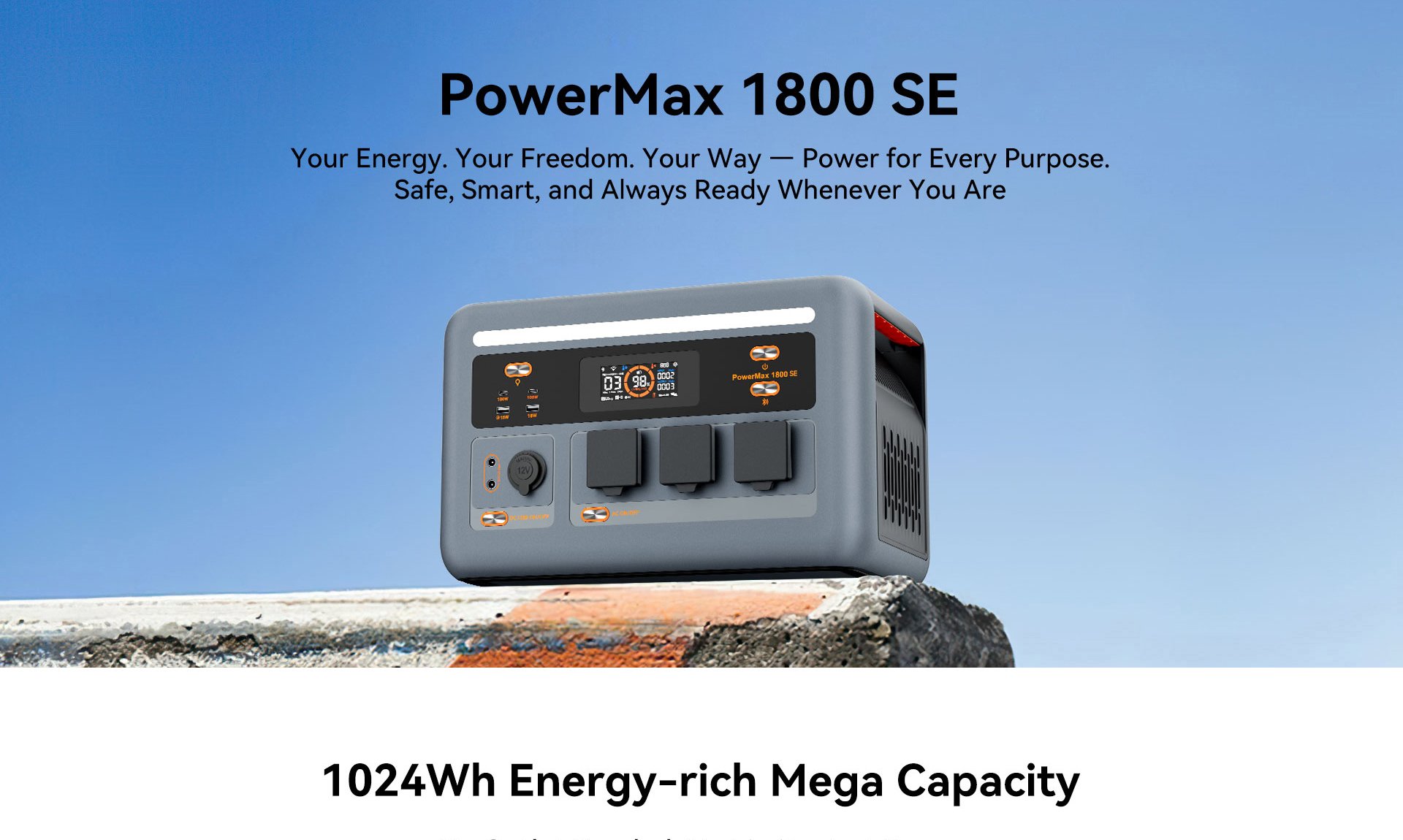 OSCAL PowerMax 1800SE portable power station, 1024Wh