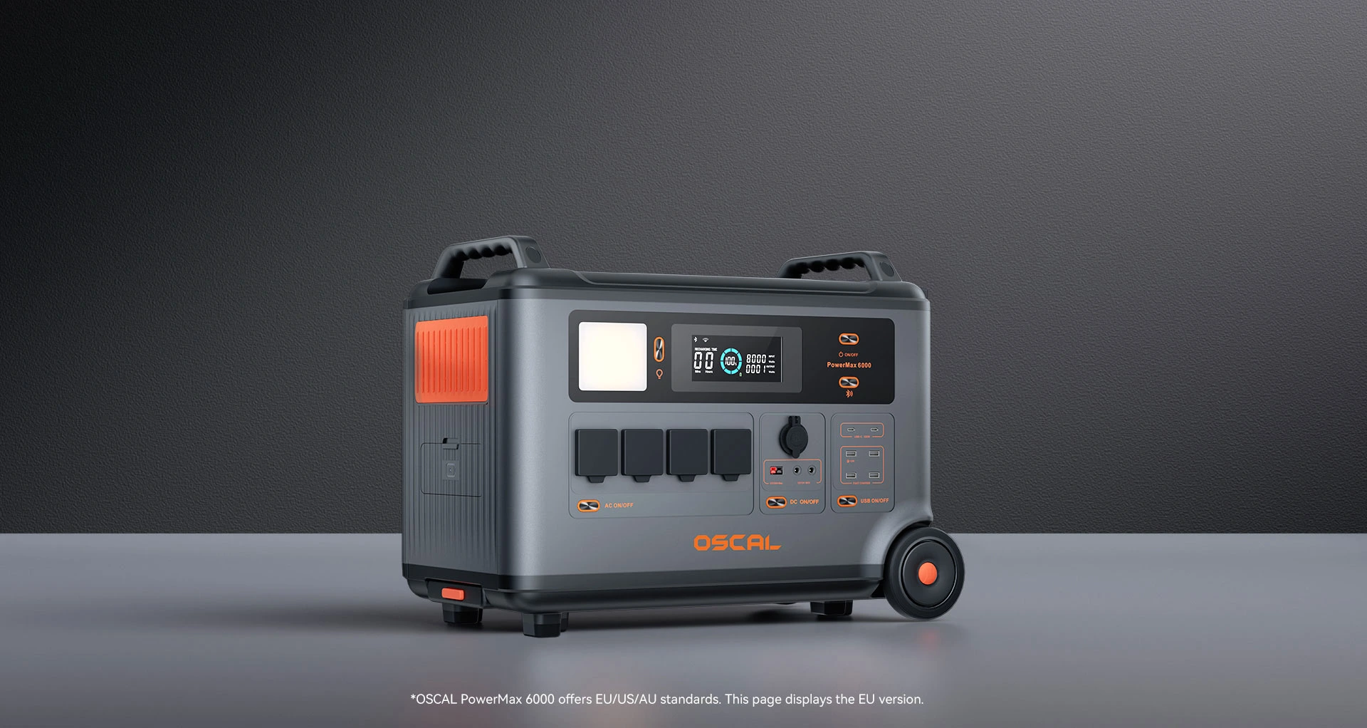 OSCAL PowerMax 6000 portable power station with wheels, 3600Wh expandable to 57.6kWh