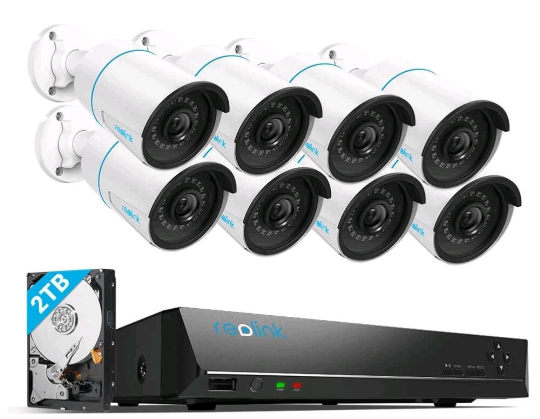 Reolink DIY 5MP Bullet PoE security camera system, 8-camera kit with 8CH NVR and 2TB hard drive